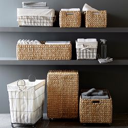Nantucket Woven Seagrass Hamper on Wheels