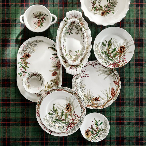 Woodland Berry Scalloped Serveware Oval Platter | Williams Sonoma