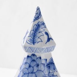 Chinoiserie Ceramic Christmas Trees, Blue