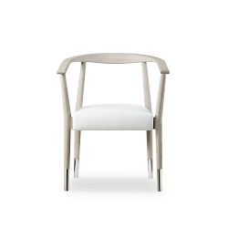 OPEN BOX: Tatum Dining Armchair, Grey, Stainless Steel