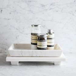 Large Marble Pedestal with Cheese Knives Set of 3