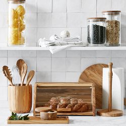 Williams Sonoma Olivewood Salt Cellar with Spoon
