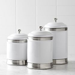 Williams Sonoma Ceramic Canisters, Set of 3