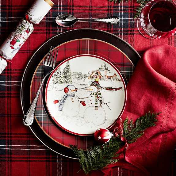 Snowman Salad Plates Set of 4 | Williams Sonoma