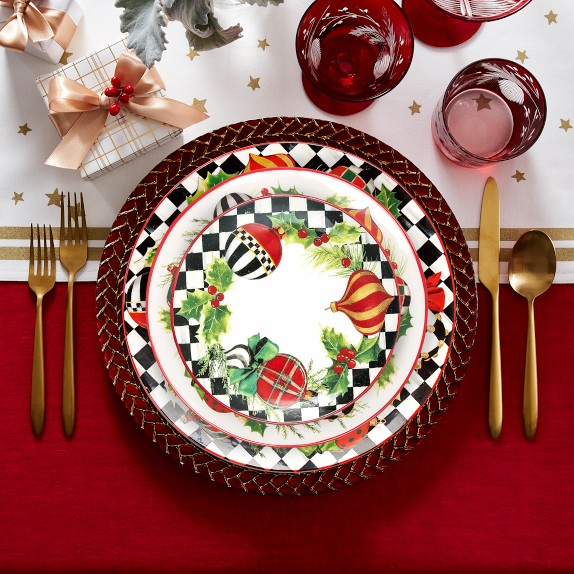 MacKenzie-Childs クリスマス トレー、茶碗2点セット mackenzie-childs-deck-the-