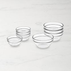 Glass Prep Mixing Bowls, Set of 8