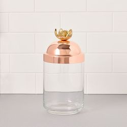 Ruffoni Glass Canisters with Lotus Knob, Set of 3