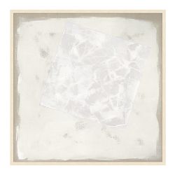 Custom Hand-Painted Tonal Abstract, 46" X 46", Ivory Frame