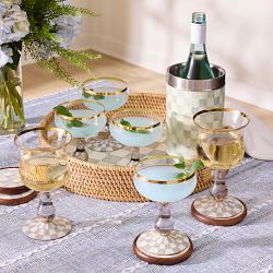 MacKenzie-Childs Sterling Check Goblets, 16-Oz