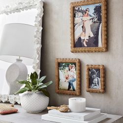 AERIN x Williams Sonoma Home Wicker Scalloped Gallery Picture Frames