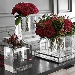 Crystal Block Vase, Square