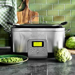 GreenPan™ Premiere Stainless-Steel Slow Cooker, 6-Qt