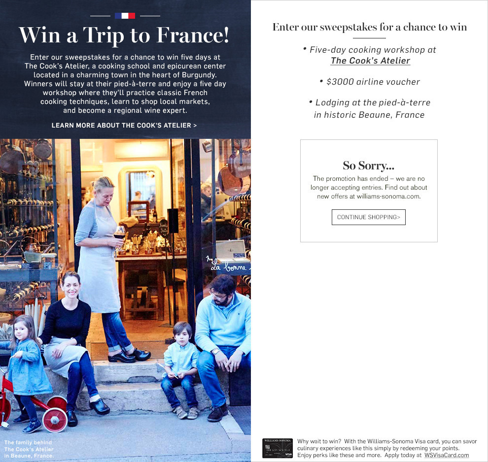 The Cooks Atelier Trip to France Sweepstakes - Ended
