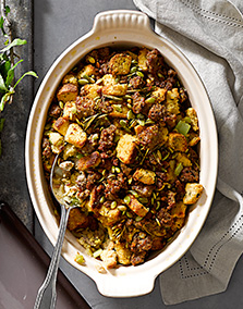 Jalape??o Cornbread Stuffing with Chorizo and Pepitas
